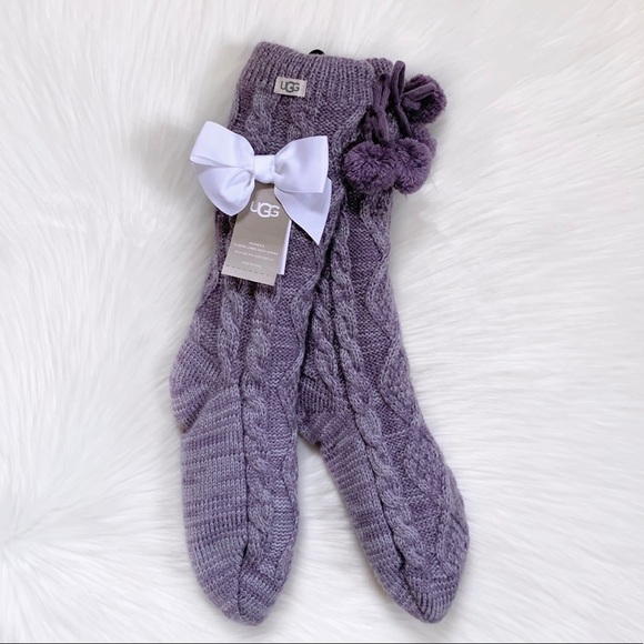 UGG Accessories - UGG Pom Pom Fleece Lined Cozy Socks